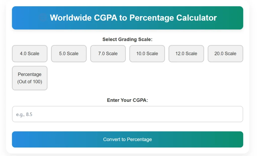CGPA to Percentage
